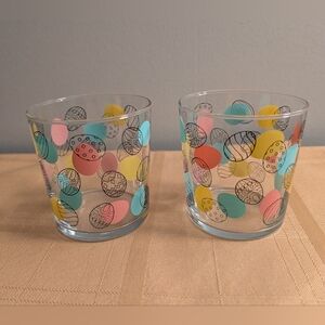 Colorful Easter Egg Glass Tumblers - Set of 2
